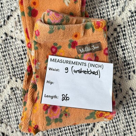 Matilda Jane HAYRIDE Leggings Size 6 Orange Floral Velour Ruffle Hem - Picture 6 of 6